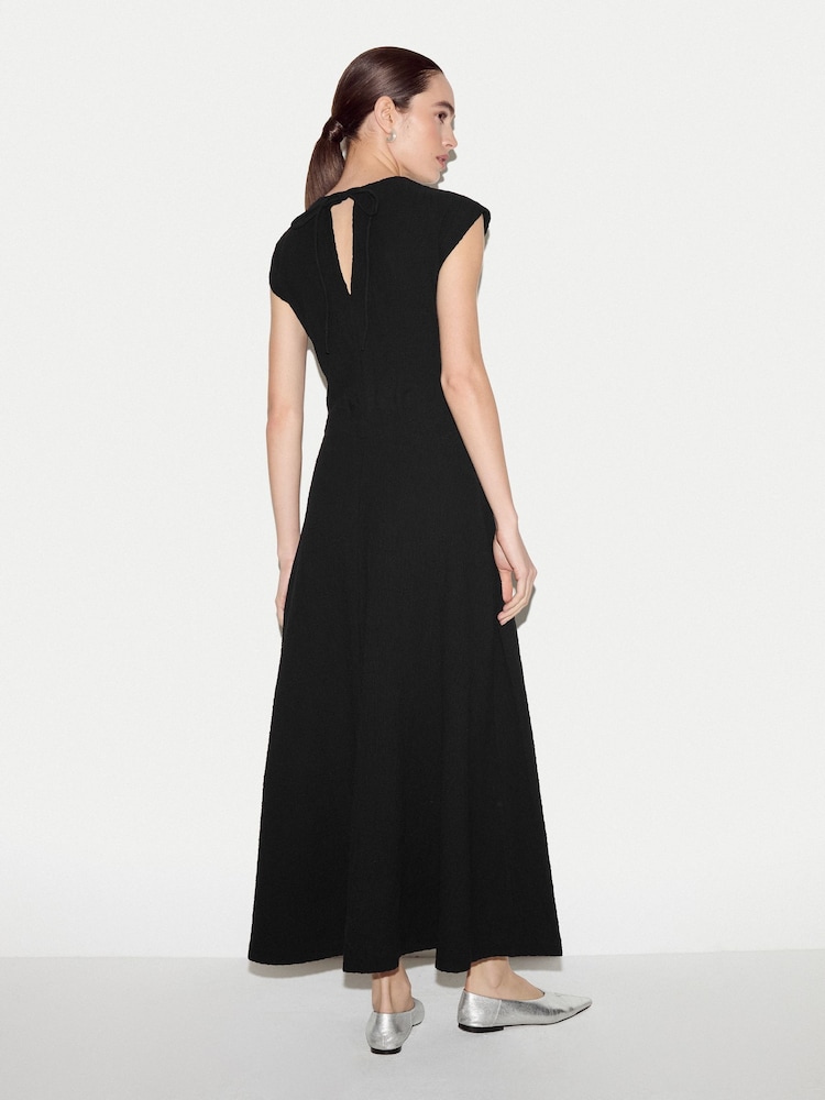 Jigsaw Black Crinkle Cotton Dress - Image 4 of 4 Jigsaw Black Crinkle Cotton Dress - Image 4 of 4