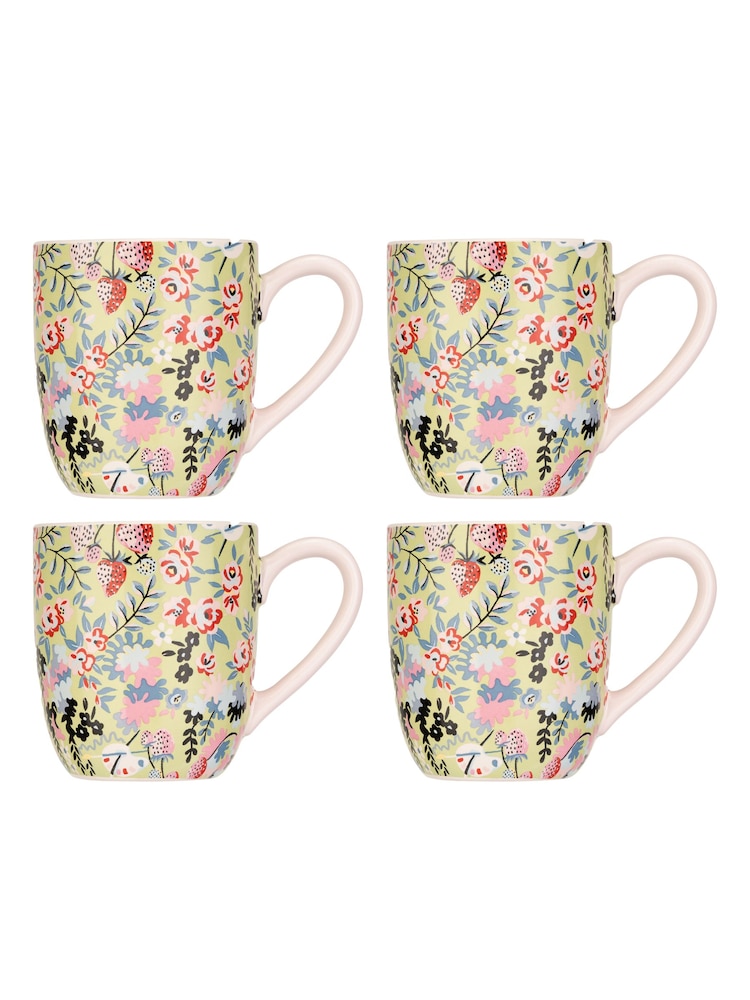 Cath Kidston Set of 4 Green Breakfast Mugs - Image 1 of 4