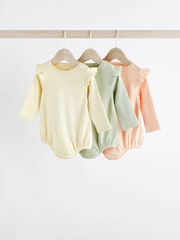Sage Green Pointelle Baby Bodysuits 3 Pack - Image 1 of 7