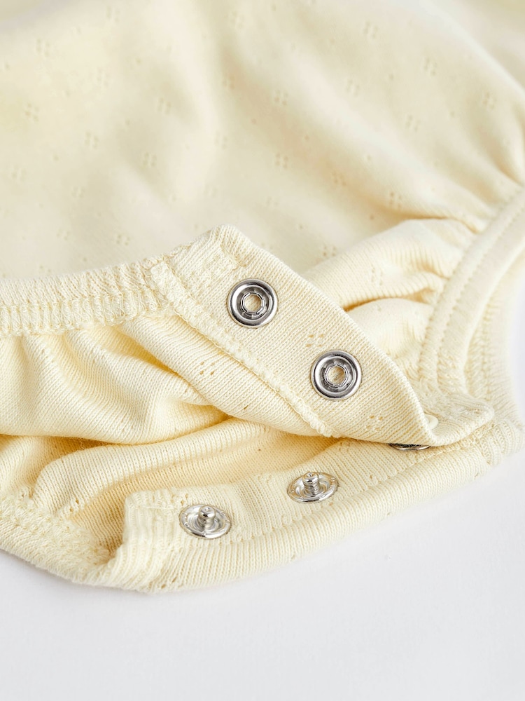Sage Green Pointelle Baby Bodysuits 3 Pack - Image 7 of 7