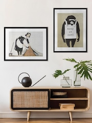Brookpace Lascelles Black Keep It Real Banksy Graffiti Wall Art - Image 1 of 2