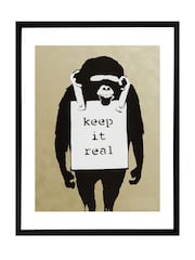 Brookpace Lascelles Black Keep It Real Banksy Graffiti Wall Art - Image 2 of 2