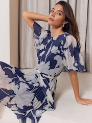 Minivestido plisado con estampado floral y falda plisada de Lipsy - Imagen 4 de 5