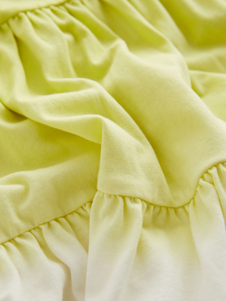 Lime Green Ombre Jersey Back Detail Tiered Dress (3-16yrs) - Image 7 of 7