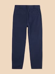 White Stuff Blue Twister Chino Trousers With Linen - Image 6 of 7