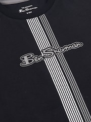 Ben Sherman Black Centre Barcode Slub T-Shirt - Image 3 of 3
