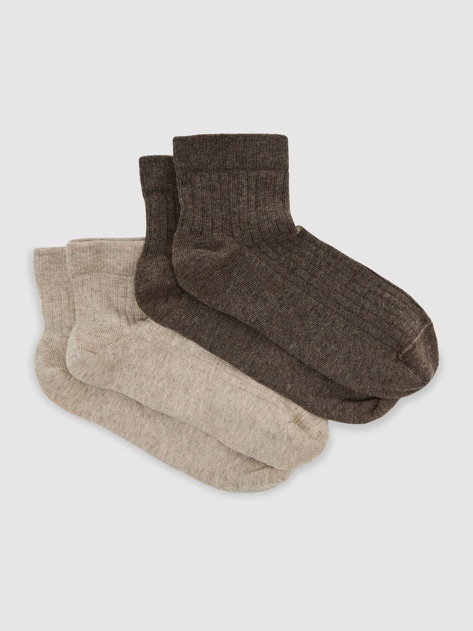 Reiss Taupe Brown Becci 2-pack Cotton-blend Ribbed Trainer Socks