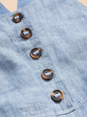 White Stuff Blue Viola 100% Linen Dungaree - Image 7 of 7