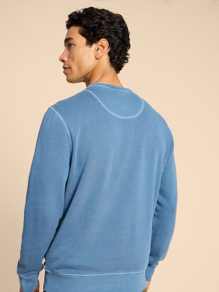 White Stuff Blue 100% Cotton Crew Neck Sweater - Image 2 of 7