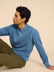 White Stuff Blue 100% Cotton Crew Neck Sweater - Image 3 of 7