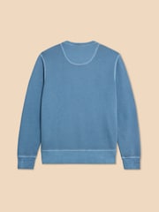 White Stuff Blue 100% Cotton Crew Neck Sweater - Image 6 of 7