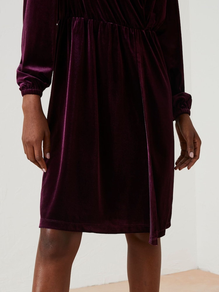 FatFace Purple Annie Velvet Dress - Image 5 of 6