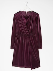 FatFace Purple Annie Velvet Dress - Image 6 of 6