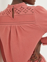 FatFace Red Liza Broderie Top - Image 4 of 5
