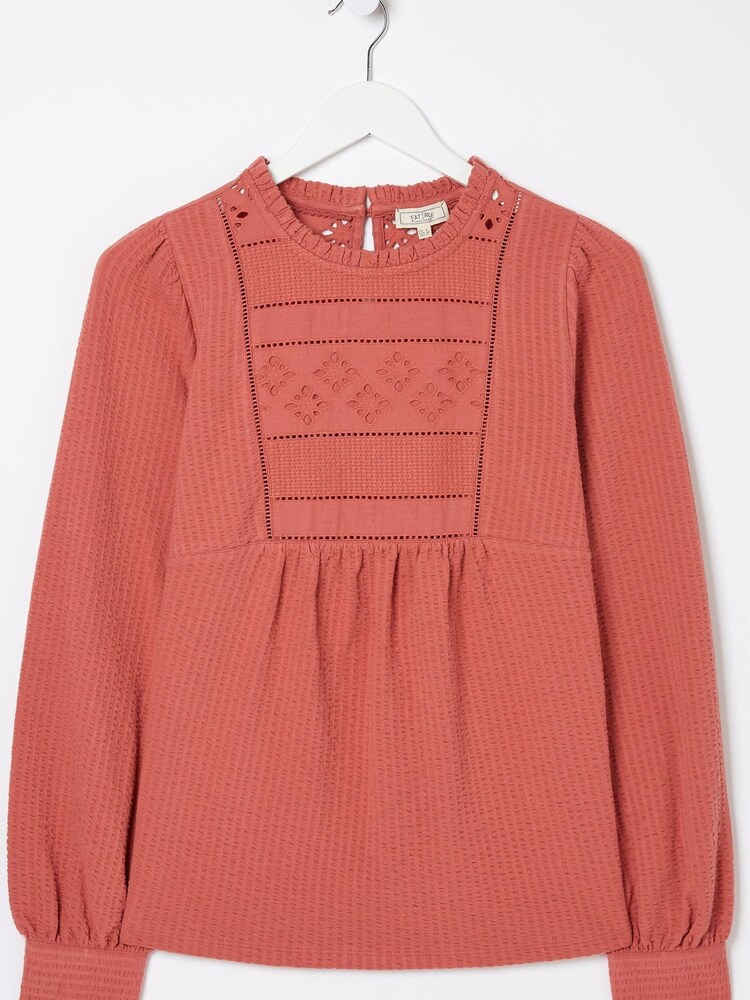 FatFace Red Liza Broderie Top - Image 5 of 5 FatFace Red Liza Broderie Top - Image 5 of 5