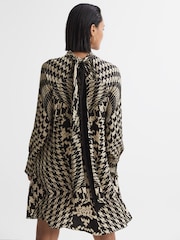 Reiss Black/White Ester Dogtooth Mini Dress - Image 5 of 5