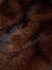 Lipsy Chocolate Brown Faux Fur Cape Poncho - Image 6 of 7