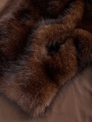 Lipsy Chocolate Brown Faux Fur Cape Poncho - Image 7 of 7