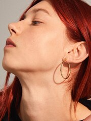 PILGRIM Gold Plated Layla Large Hoop Earrings 38mm - Image 3 of 4