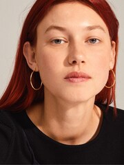 PILGRIM Gold Plated Layla Large Hoop Earrings 38mm - Image 4 of 4
