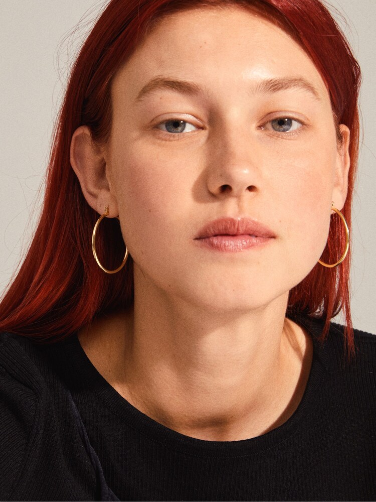 PILGRIM Gold Plated Layla Large Hoop Earrings 38mm - Image 4 of 4