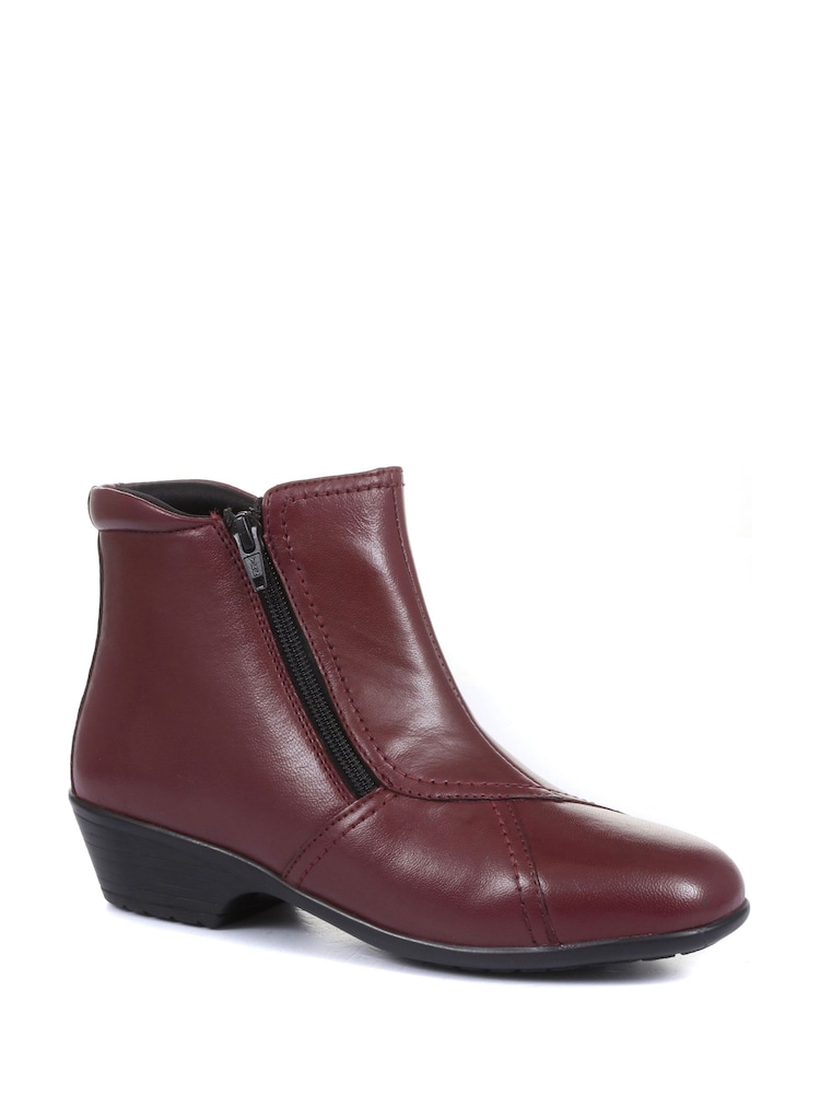 Rot - Pavers Damen Stiefeletten aus Leder in weiter Passform - Bild 2 von 5 Rot - Pavers Damen Stiefeletten aus Leder in weiter Passform - Bild 2 von 5