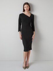 LK Bennett Alexis Wool Crepe Shift Dress - Image 1 of 4