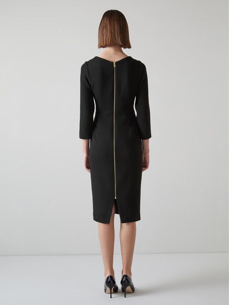 LK Bennett Alexis Wool Crepe Shift Dress - Image 2 of 4