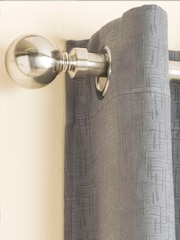 Enhanced Living Grey Vogue Ready Made Thermal Blackout Eyelet Curtains - Image 2 of 5