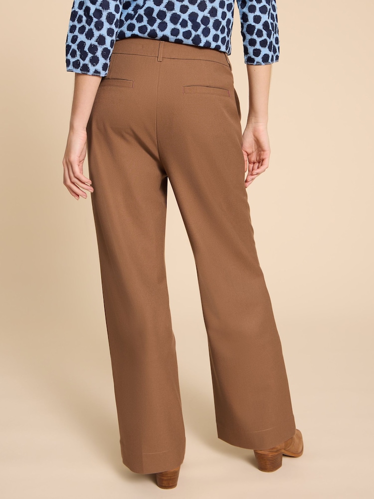 White Stuff Brown Wide Leg Belle Trousers - Image 2 of 7