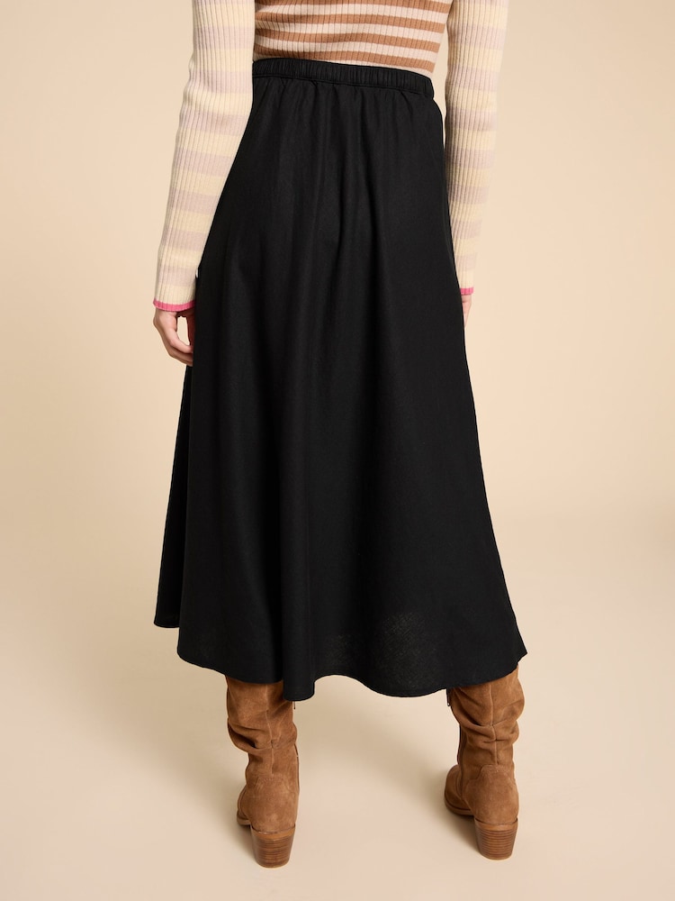 White Stuff Black Clemence Linen Blend Skirt - Image 2 of 7 White Stuff Black Clemence Linen Blend Skirt - Image 2 of 7