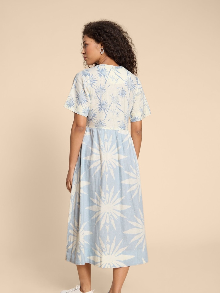 White Stuff Blue Pip Linen Blend Midi Dress - Image 2 of 7 White Stuff Blue Pip Linen Blend Midi Dress - Image 2 of 7