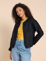 White Stuff Black Reversible Adele 100% Linen Jacket - Image 4 of 7
