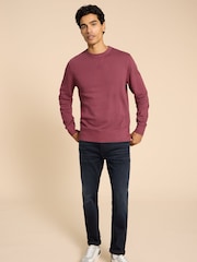 White Stuff Purple 100% Cotton Crew Neck Sweater - Image 1 of 7
