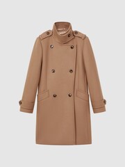 Reiss Camel Amie Wool Blend Double Breasted Coat - Image 2 of 8