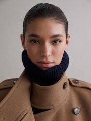 Reiss Camel Amie Wool Blend Double Breasted Coat - Image 8 of 8