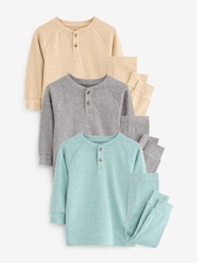 Neutral/Blue/Grey 3 Pack Relaxed Fit Pyjamas (9mths-8yrs) - Image 6 of 11