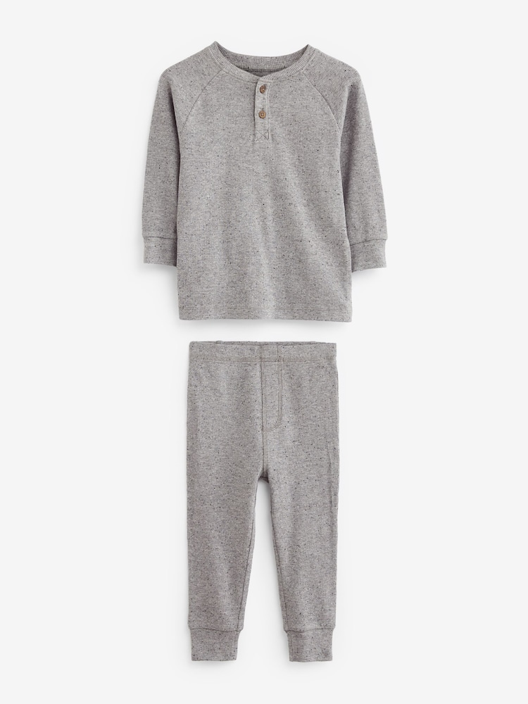 Neutral/Blue/Grey 3 Pack Relaxed Fit Pyjamas (9mths-8yrs) - Image 8 of 11