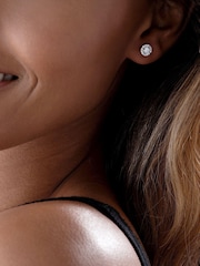 Beaverbrooks 9ct White Gold Cubic Zirconia Halo Stud Earrings - Image 2 of 3