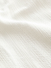 White Short Sleeves Textured Stripe Shirt (3-16yrs) - Image 4 of 4