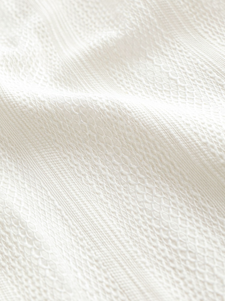 White Short Sleeves Textured Stripe Shirt (3-16yrs) - Image 4 of 4