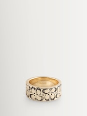 COACH Gold COACH Signature Quilted Band Ring - Image 2 of 5