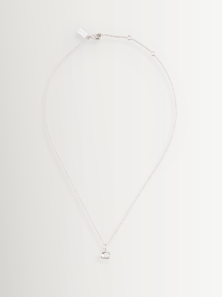 COACH Silver Tone COACH Signature C Starter Necklace - Image 1 of 4