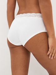 White/Pink/Green Midi Lace Knickers 4 Pack - Image 3 of 8