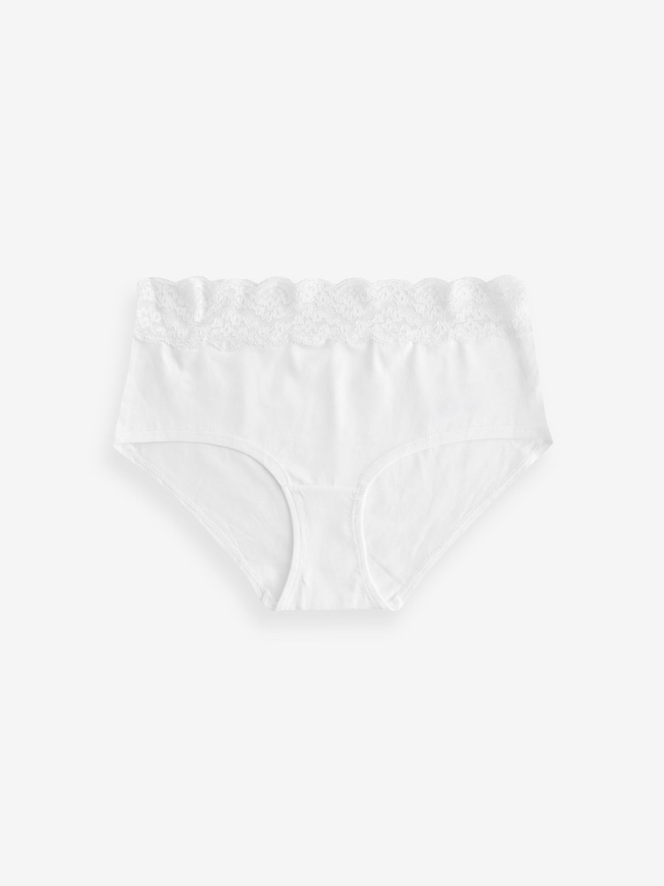 White/Pink/Green Midi Lace Knickers 4 Pack - Image 6 of 8