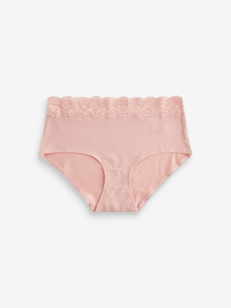 White/Pink/Green Midi Lace Knickers 4 Pack - Image 7 of 8