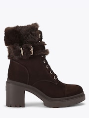 Carvela Boulder Fur Snörning Buckled Ankle Stövlar - Bild 1 av 5