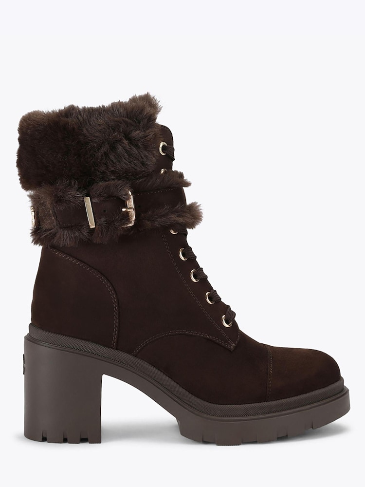Carvela Boulder Fur Snörning Buckled Ankle Stövlar - Bild 1 av 5