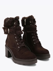 Carvela Boulder Fur Snörning Buckled Ankle Stövlar - Bild 3 av 5