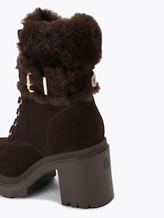 Carvela Boulder Fur Snörning Buckled Ankle Stövlar - Bild 5 av 5